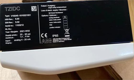 V18345-1010221001 Válvula de posicionamento ABB TZIDC Electro Pneumático V18345