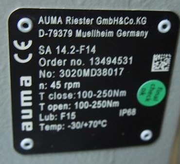 SAR 14.2-F14 AUMA SAR 07.2 SAR 14.6 AUMA Partes do atuador