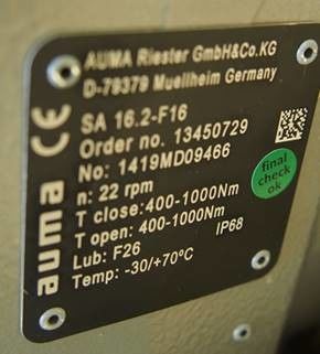 SA16.2-F16 AUMA Multi Turn Actuator SA 07.2 SA 16.2/SAR 07.2 SAR 16.2 Com comandos do atuador AM 01.1/AM 02.1