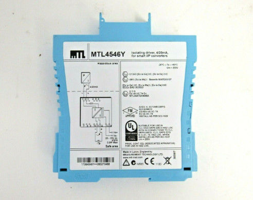 MTL4546Y MTL Instrumentos de isolamento do condutor para 4 ̊20mA HART Valve Positioners com detecção de falhas de linha