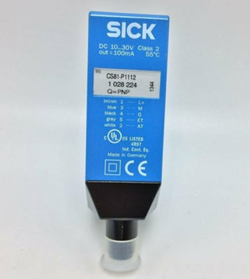 SICK CS81-P1112 Sensores de cor CS8 Conector masculino M12 5-Pin 30,4 mm x 80 mm x 53 mm