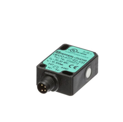 Sensor de detecção direta por ultra-som de Pepperl Fuchs UB100-F77-E2-V31 com atraso de resposta ≤ 50 ms Massa de 10 g