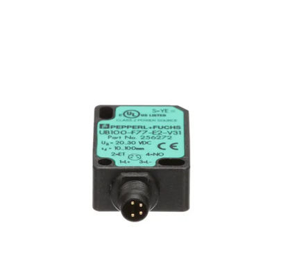 Sensor de detecção direta por ultra-som de Pepperl Fuchs UB100-F77-E2-V31 com atraso de resposta ≤ 50 ms Massa de 10 g