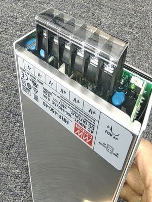 Mean Well HRP-450-48 48Vdc 9.5A Fornecimento de energia PFC 8 Saídas analógicas Compacto 100 mm x 100 mm x 100 mm Tamanho