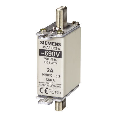 Elemento fusível HRC de baixa tensão Siemens 3NA3814-6 para medição, 30 bar e flange oval durante a operação