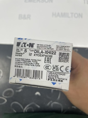 Módulo de contato auxiliar da série Eaton DILA-XHI22 Moeller com material de vedações NBR e detecção de posição por sensor Hall