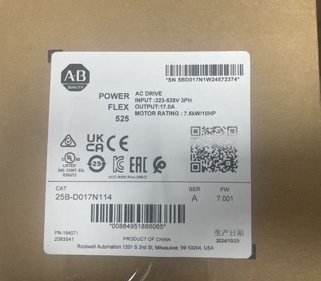 Inversor de Frequência Ajustável Allen-Bradley 25B-D017N114 com Saída de ± 10V 0…20 mA Velocidade do Processador de 1,4 GHz