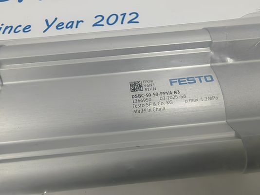 Cilindro de perfil padrão ISO Festo DSBC-50-50-PPVA-N3 projetado